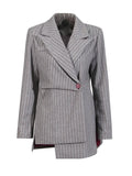 Suit 2025 New Niche Lazy High-End Design Stripe Splicing Blazer