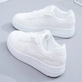 Student Board Shoes Women 2025 Autumn New Fashion Hit The Thick Background To Increase The Small White Shoes Breathable Casual