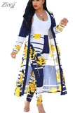 Piece Matching Sets Sexy Printed 2 Piece Set Women Clothes 2023 Long Cardigan Tops+Pants Suits Casual Autumn Winter