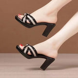 Wearing Cold Slippers Women One Foot Pedal Fish Mouth Exposed Toe And Sandals Beach Height Height And Slippers