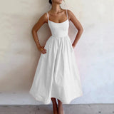 New Female Temperament Commuting Sexy Low-Chests To Close The Waist Sling Dress