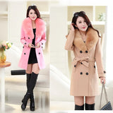 Autumn And Winter Large-Size Hairy Women's Coat Double Buckle Ebay Big Coat