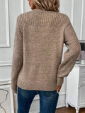 Long Sleeves Solid-Colored Knitted Shirt Thread Hollow Slim Bottom Sweater