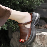 Cowflin Retro Hand-Made Leather-Bottomed Slippers Women's New Summer Wear Light-Discreed Cool