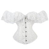 Girded Body Dress Retro Collar Collar Girded Corset Bras Shaped Black