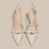 High Heels Women's Fine Heel 2025 Spring And Summer New Baotou Satin Evening Temperament Sandals Tip Single