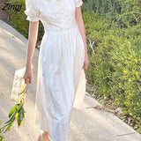 Elegant Chiffon Dress Women French Style Sweet Lace-up Midi Kawaii Dress V-neck Korean Slim Designer Princess Dress
