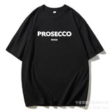 Hot Letter-Print T-Shirt Women's Cotton Collar Loose Short-Sleeved Top INS