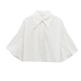 Sleeves Loose Open-Sleeve Shirt Top 2025 Spring New Women's Clothing