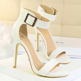 Shoes Sexy High Heels Metal Buckle Women Shoes 11 Cm Women Heels Party Shoes Stiletto Heels Fish Mouth Women