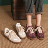 Layer Cowhide Low Helper Shoes Women 2025 Spring New Leisure Training Shoes Fashion Round Head Small White