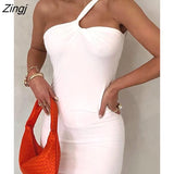 Green Sexy Backless Ruched Long Dress Asymmetrical Shoulder Draped Slim Wrap Hip Bodycon Women Elegant Party
