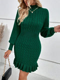 And Winter New Knitwear Fashion Women's Temperament Mahjong Waist Solid