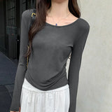 Basic T-Shirt With Bottomed T-Shirt Under Long Shoulder Sleeves New Style Thin Blouse In Spring And Autumn