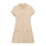 New Wide-Folding Collar Short Fashion Dress