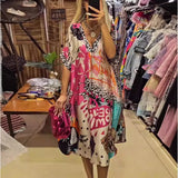 Explosion Casual Leopard Color Print Deep V