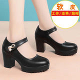 Zingj New Thick Heel Fashion Waterproof Platform Temperament Fashion Walk Not Tired Foot Round Head Single