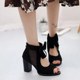 Fairy Wind 2025 Spring And Summer New Fashion Cool Boot Fish Mouth Solded Airspoon Bough Heeled High Heeled