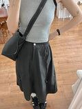 Gray Work Clothes Skirt Large Size Drawstring Cover Quick Dry A Word Umbrella Skirt Fatmm Thin Skirt