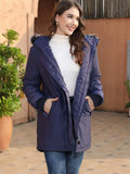 Women's Autumn And Winter New Large-Size Hooded Warm And Slim Down Cotton Jacket With Medium-Long