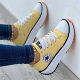 2025 New Low-Top Single Shoes Women's Thick-Sled Round-Headed Canvas Shoes Pine Cream Soles With Large Women's