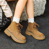 Zingj Martens Couples Fall 2024 Short Boots Fashion Ready Large Yellow Boots British Style Work Boots