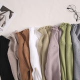 Spring Autumn Winter High Elastic Slim Sweater Women Turtleneck Ruched Women Sweater Fashion Solid Chic Knitted