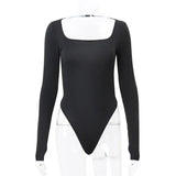 Zingj Women's Fall 2023 New Sexy Hot Girl U Collar Hollow Out Temperament Slim Long Sleeve Jumpsuit