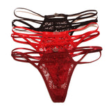 Crown Lace Thong Female Sense Fine Strips One-Line Transparent Hot Low-Rise Summer