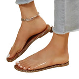Women's Shoes 2025 Summer New PVC Word With The Outer Wear Flat Slippers Women Light Cool