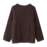 And Winter Women's Fashion Temperament Round Horn Sleeve Knitted Sweater Loose Knitted