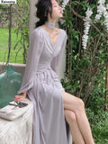 Autumn New French Styel Women Elegent Party White Midi Dress Female Fashion Party Birthday Prom A Line Clothes