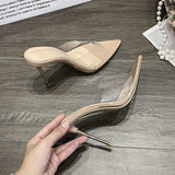 Women's New Temperament Women's Shoes In The Summer Of 2025, With Transparent Words With Fine Heeled Sandal