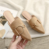 Red Fashion Sharp-Headed Cool Half Slippers Women's Bag Head Outside Wearing Casual Size 41-42 Muller