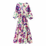 Printed Long Dress Women Cut Out Midi Dresses Woman Ruffle Beach Summer Dress Women 2023 Vintage Elegant Women's