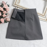 Color High-Rise Thin Suit Half-Body Skirt Summer Basic Anti-Walking A-Word Ass Short Skirt