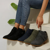 Autumn And Winter New Large-Size Tip Side Zipper Fashion Comfortable Short Boots Women