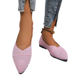 Large-Size Tip Flat Bottom Shallow Single Shoes Women Casual Flying Breathable Four-Season Work