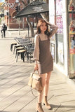 Women Warm Sweater Dress Autumn Winter Elastic Stretch Long Sleeve Elegant A-Line Knitting Dress Female Sexy Slim Knit