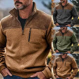 Version Of 2025 Men's Casual Coat Autumn And Winter Grip Velvet Knitwear Station Head-On Zipper