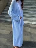 2025 New Long Covered Women's Haired Knitted Sweater Cardigan Premium Shawl
