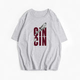 Sale Of Retro Simple Text Printed T-Shirts In The Summer Free-Round Collar Pure Cotton Short