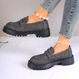 Spring And Autumn New Lof Shoes Pine Cake Thick Sole Foot Casual Single Shoes British Wind Coarse Fashion Women's