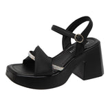 Zingj Women Summer 2023 Fashion Casual Platform Bottom With Skirt High Heel Thick Heel Shoes A Word With Beach Shoes