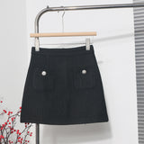 Goods Small Fragrant Wind Coarse Flowers A Short Skirt Women High Waist Thin Skinny Bag Hip Half-Body Skirt
