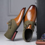 Zingj New Creative Trend Spell Color Set Foot Leather Shoes Men's Casual Fashion Plus Size Men's