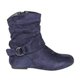 Autumn And Winter New Station Size 43 Flat Bottom Belt Buckle Women's Short Boots Lindrical Head Women's