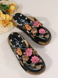 Wind Plum Totem Thick Bottom Cool Slippers Women's Summer New Pine Cake And Bao Head Slippers Women's Anti-Slip Women