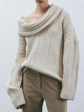 Long Sleeve Off Shoulder Sweater-Outfit