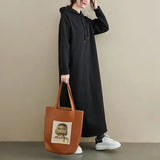 Autumn And Winter New Fashion Temperament Thick Long Sleeve Loose Waist Thin Dress